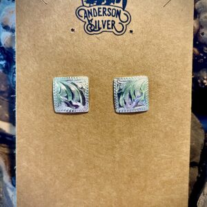 Sterling silver square earring posts 5/8 in