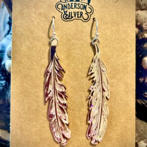 2” copper earring feather