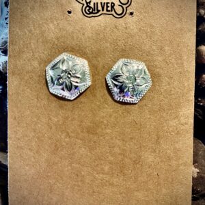 Sterling silver hexagon posts