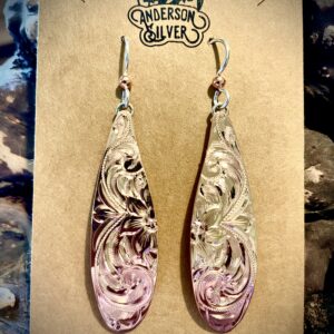 Copper dangle earrings 2”