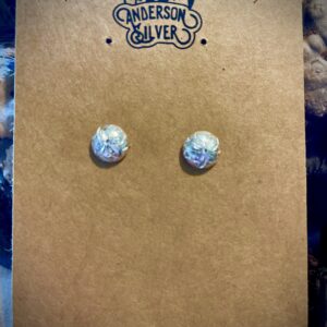 1/4 in high domed sterling earring with sterling flat back