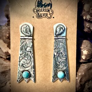 Sterling silver Hinged Turquoise earrings